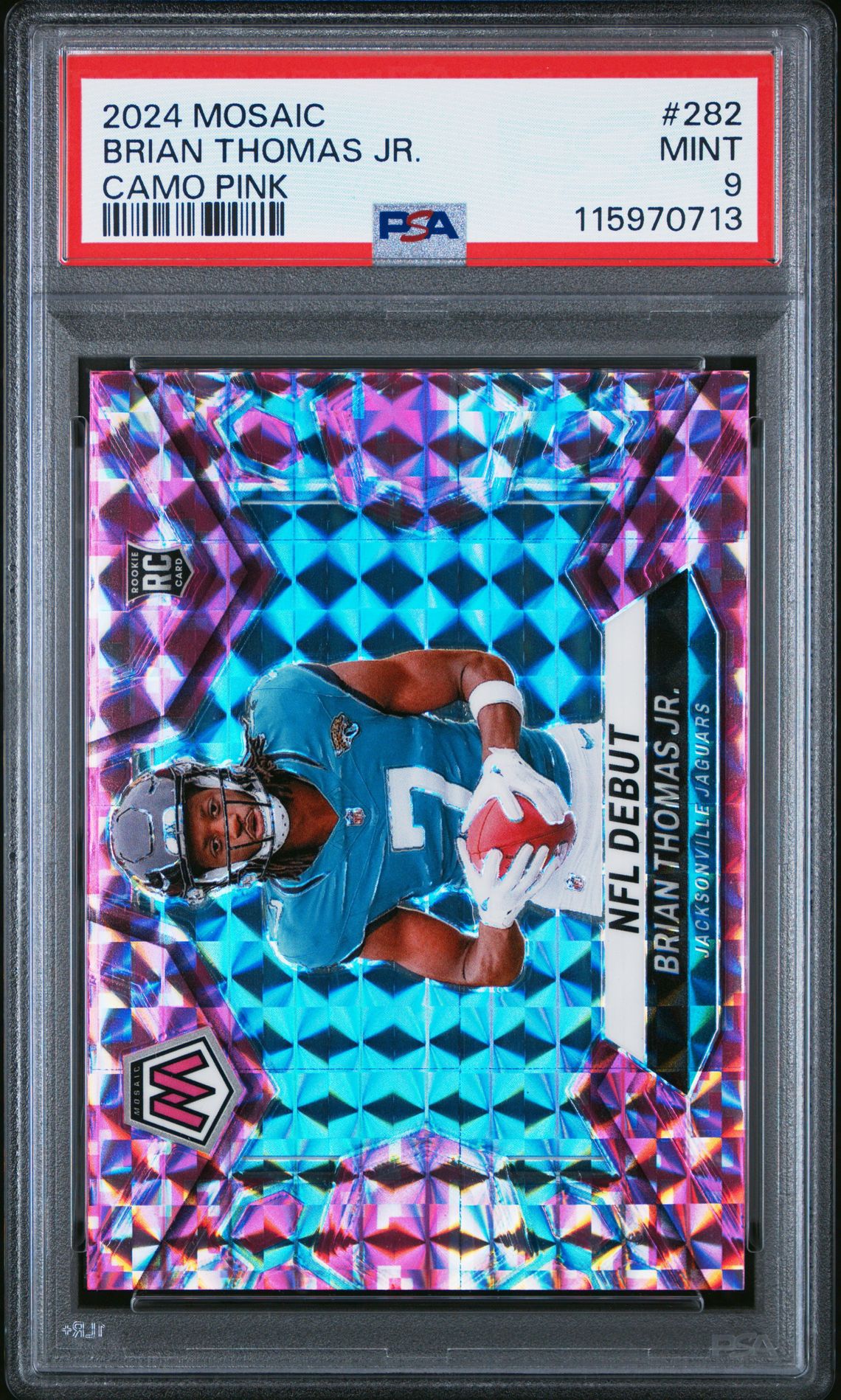 2024 Panini Mosaic Brian Thomas Jr. #282 (Camo Pink) Mint 9 front