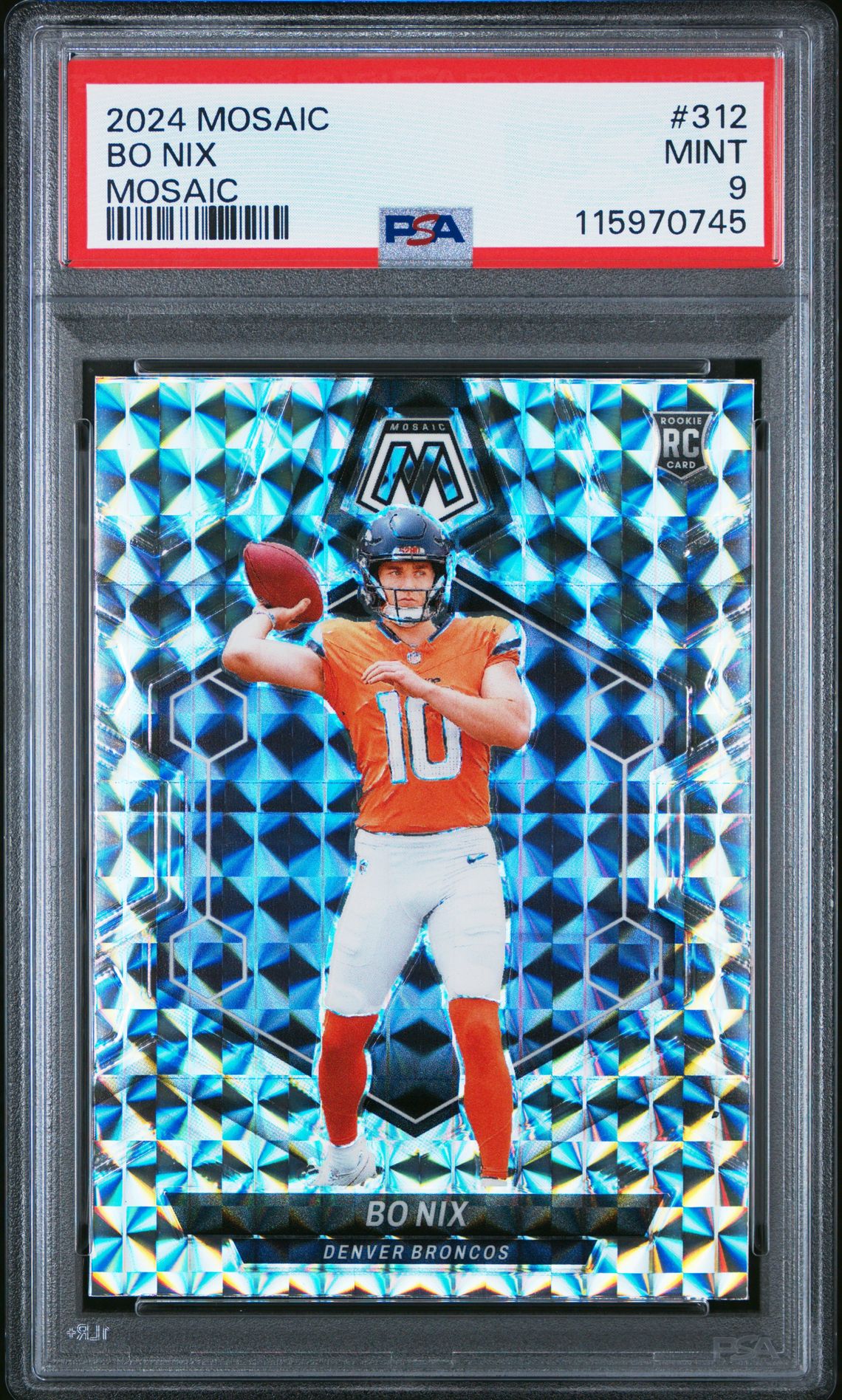 2024 Panini Mosaic Bo Nix #312 (Mosaic) Mint 9 front