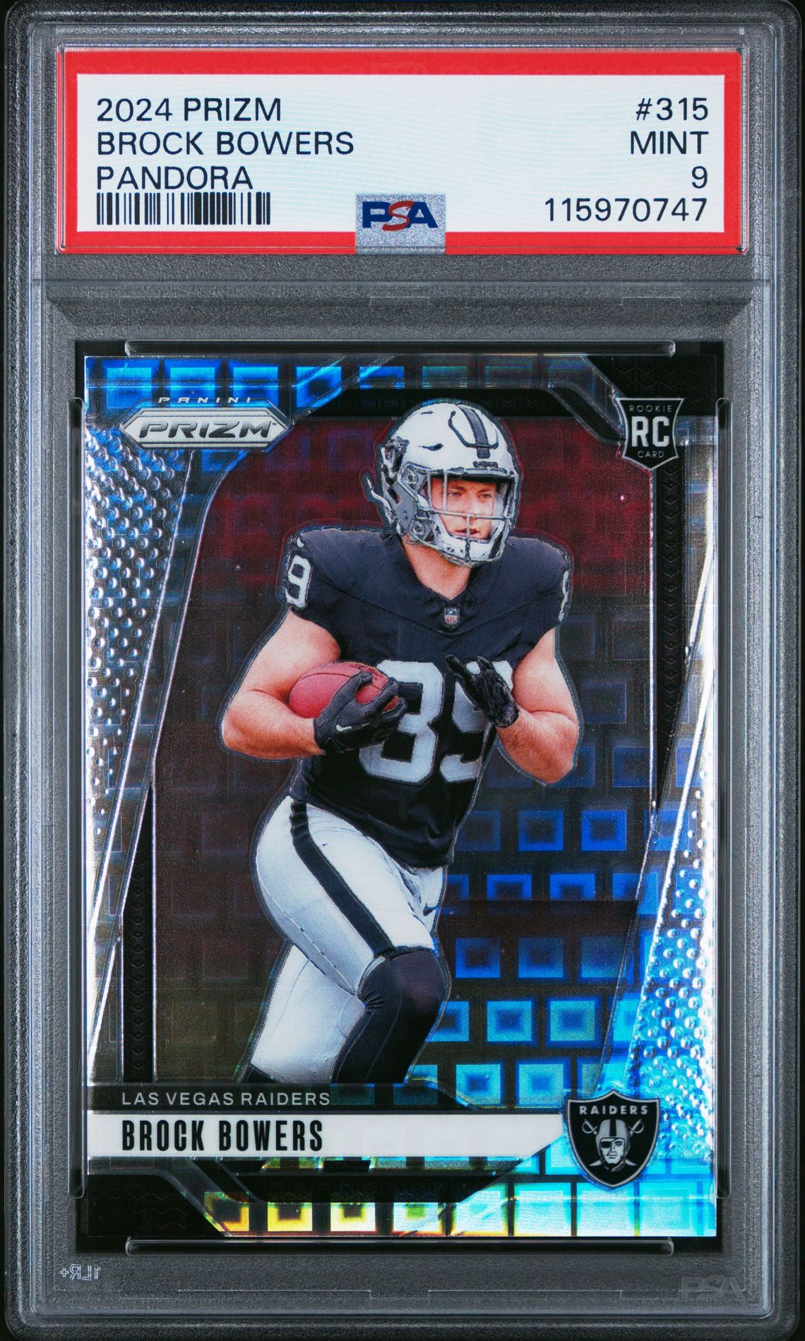 2024 Panini Prizm Brock Bowers #315 (Pandora) Mint 9 front