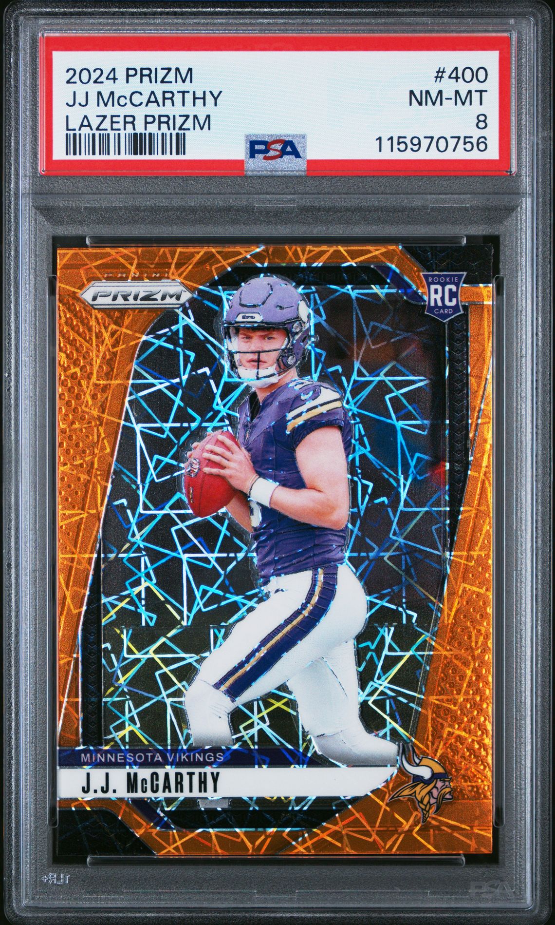 2024 Panini Prizm Jj Mccarthy #400 (Lazer Prizm) Nm-Mt 8 front