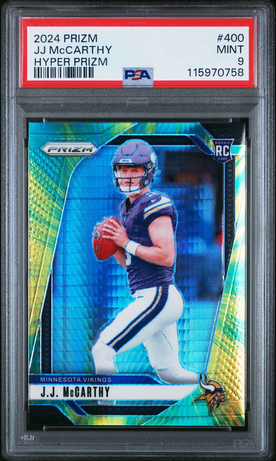 2024 Panini Prizm Jj Mccarthy #400 (Hyper Prizm) Mint 9 front