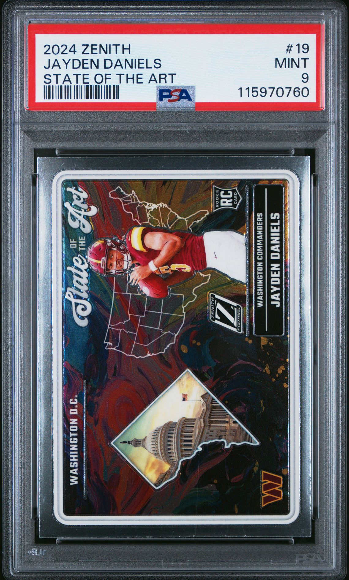 2024 Panini Zenith State Of The Art Jayden Daniels #19 Mint 9 front