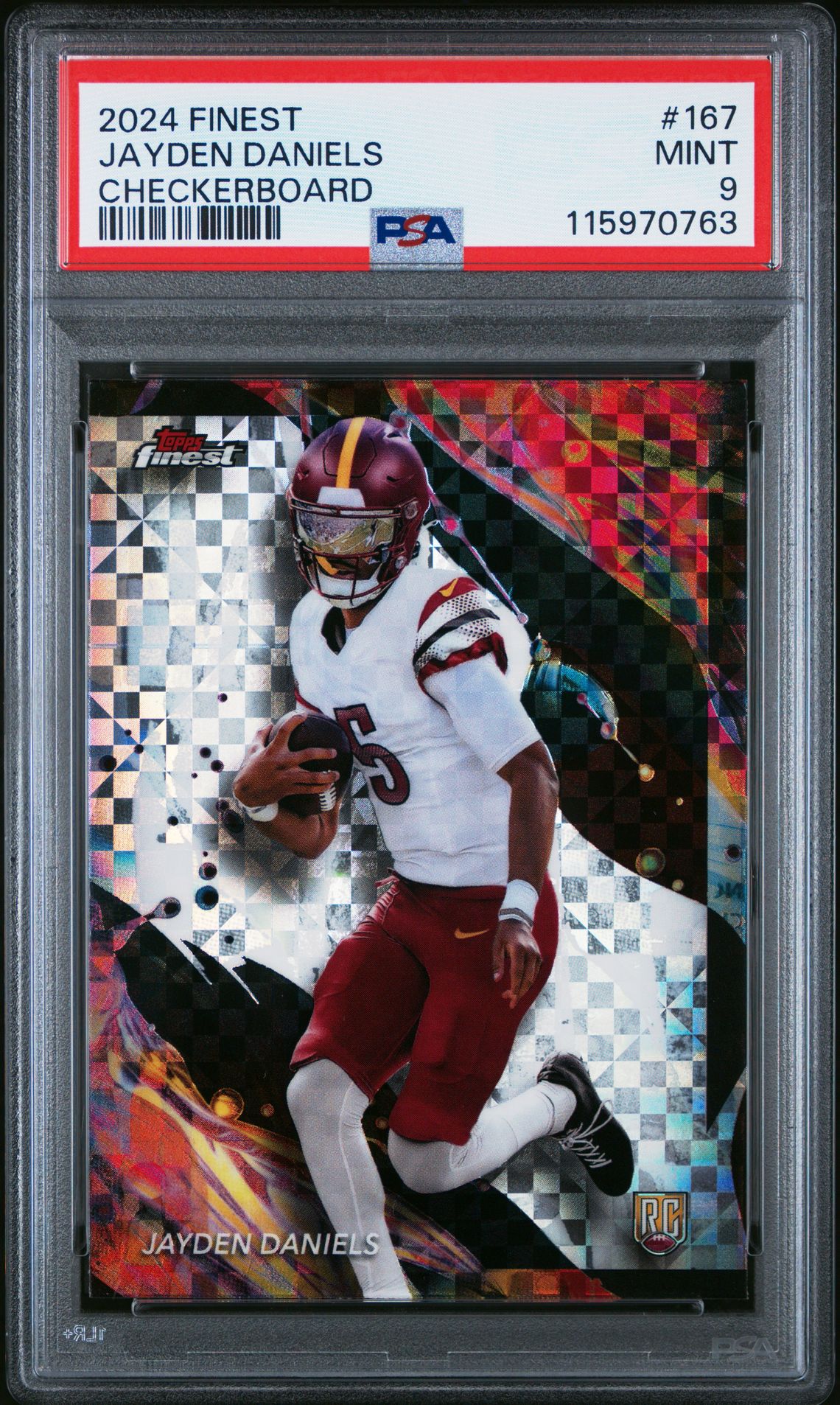 2024 Topps Finest Jayden Daniels #167 (Checkerboard) Mint 9 front
