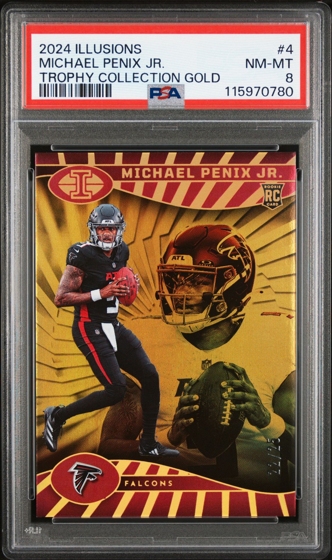 2024 Panini Illusions Michael Penix Jr. #4 (Trophy Collection Gold) Nm-Mt 8 front