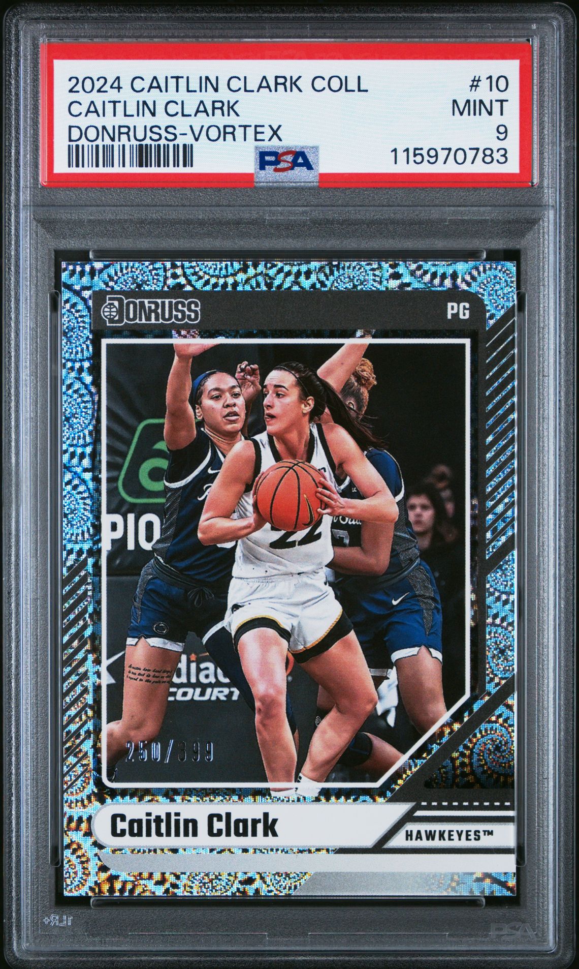 2024 Panini Caitlin Clark Collection Donruss Caitlin Clark #10 (Donruss-Vortex) Mint 9 front