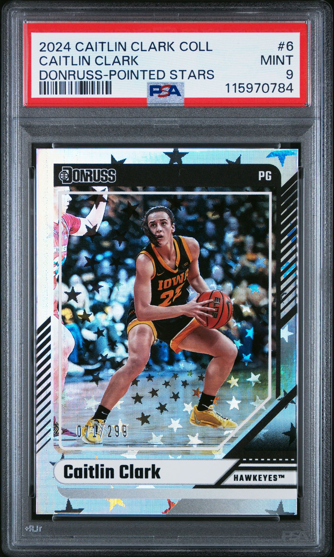 2024 Panini Caitlin Clark Collection Donruss Caitlin Clark #6 (Donruss-Pointed Stars) Mint 9 front