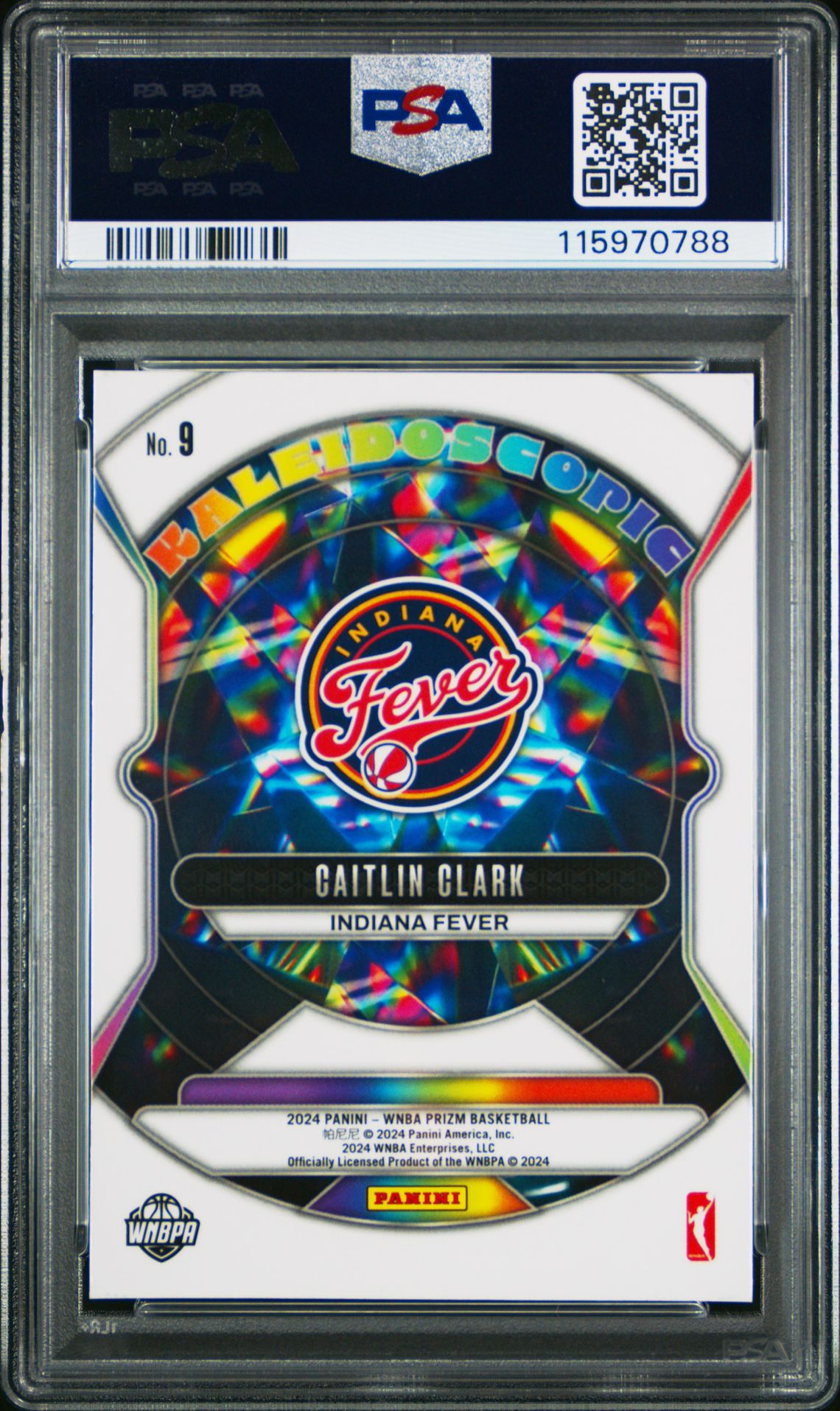 2024 Panini Prizm Wnba Kaleidoscopic Caitlin Clark #9 Gem Mt 10 back