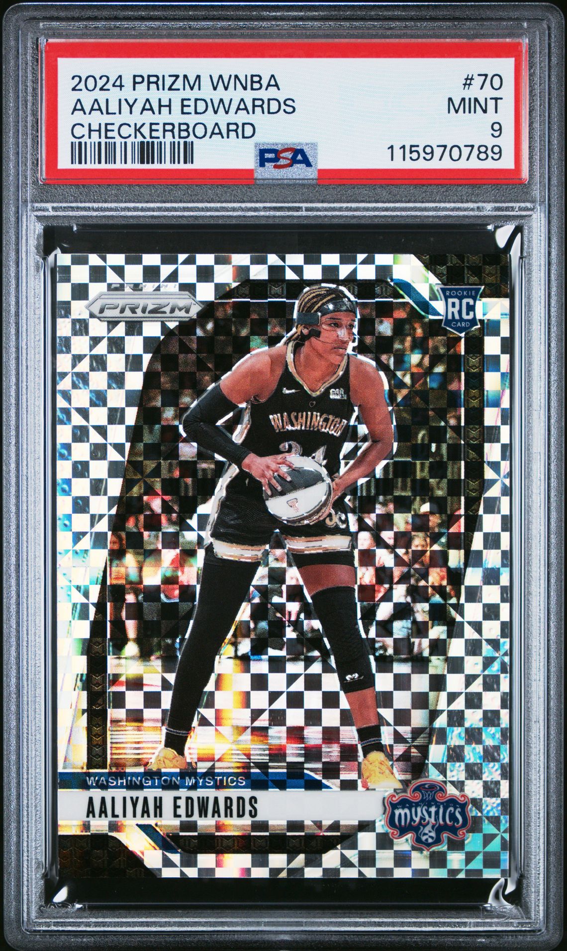2024 Panini Prizm Wnba Aaliyah Edwards #70 (Checkerboard) Mint 9 front