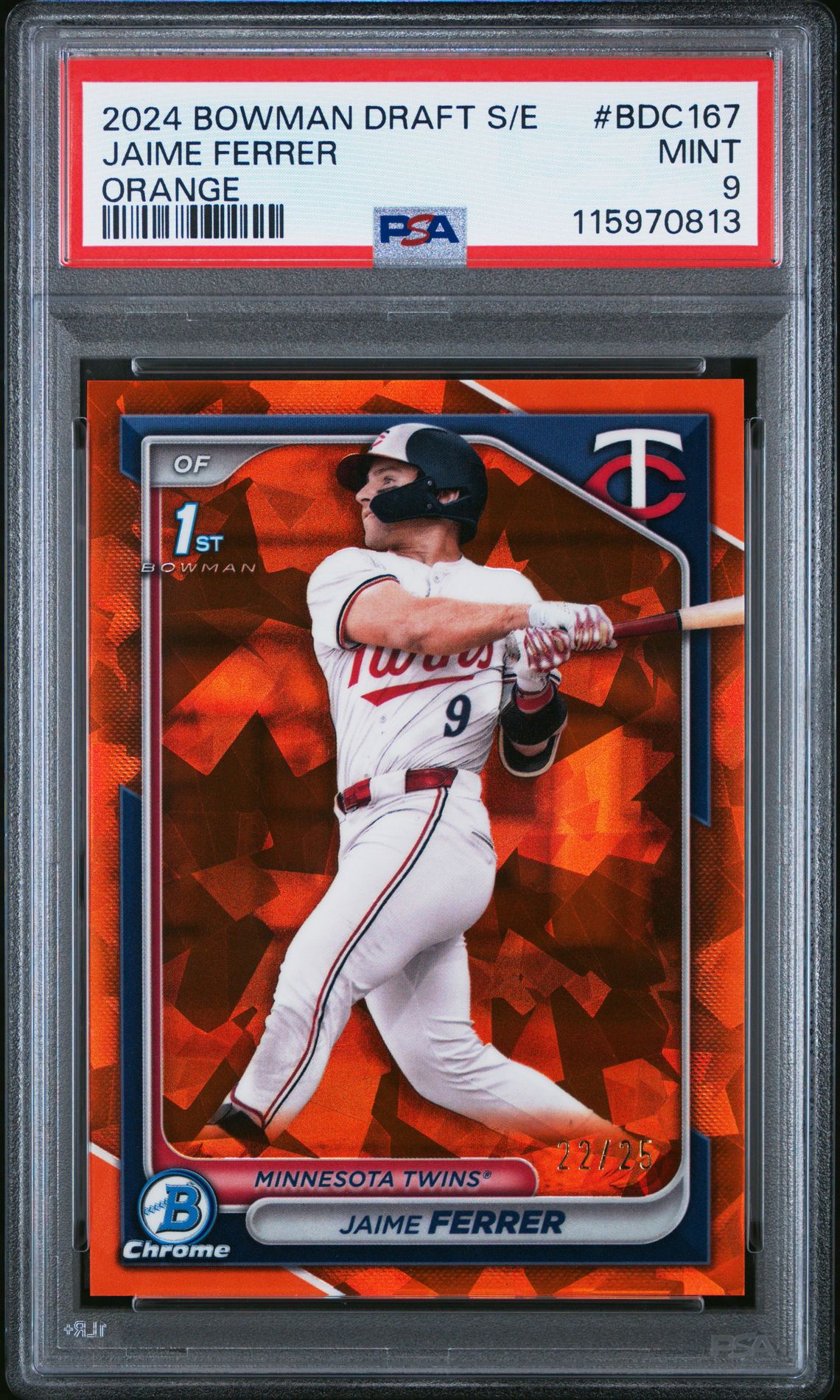 2024 Bowman Draft Sapphire Edition Jaime Ferrer #Bdc167 (Orange) Mint 9 front