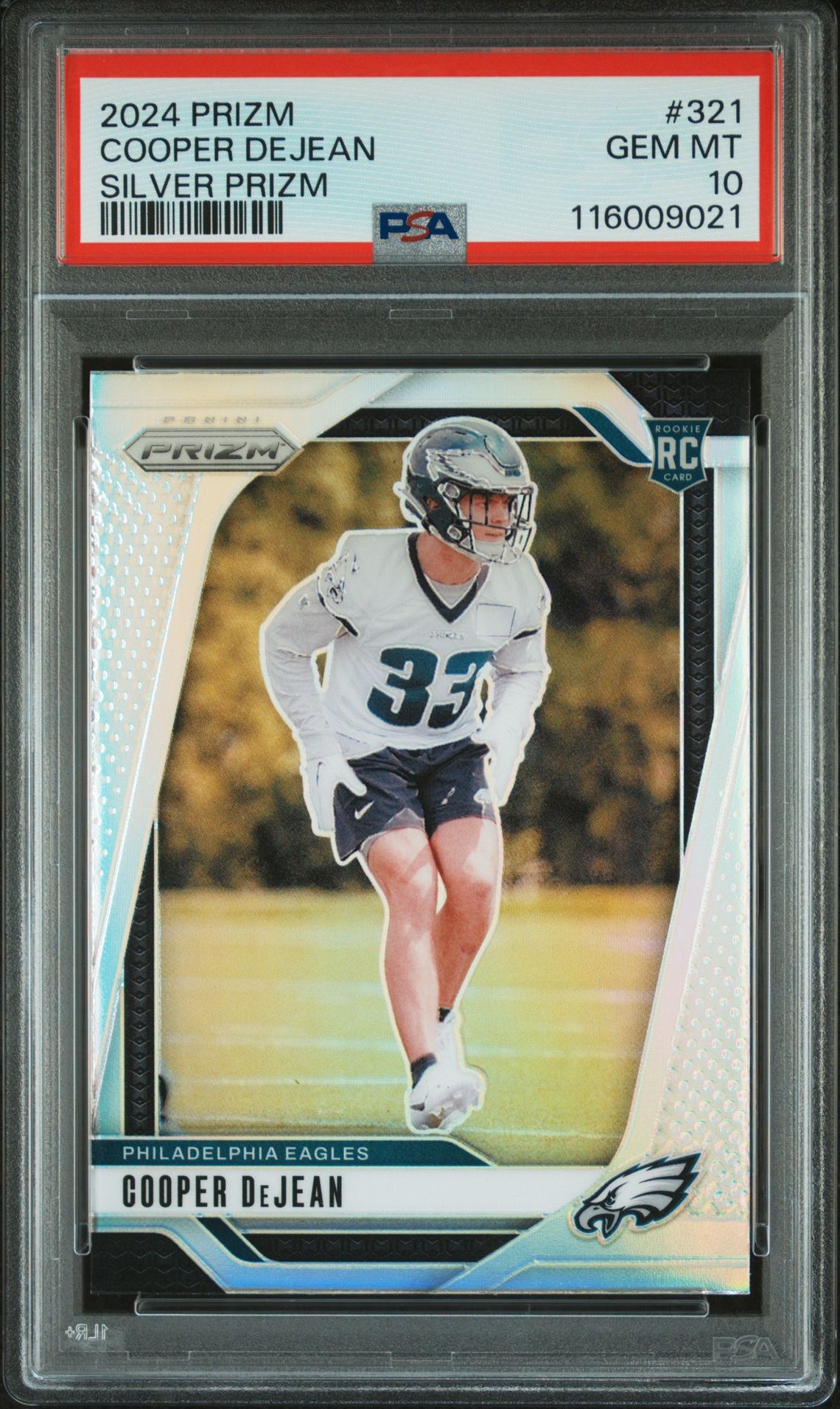 2024 Panini Prizm Cooper Dejean #321 (Silver Prizm) Gem Mt 10 front