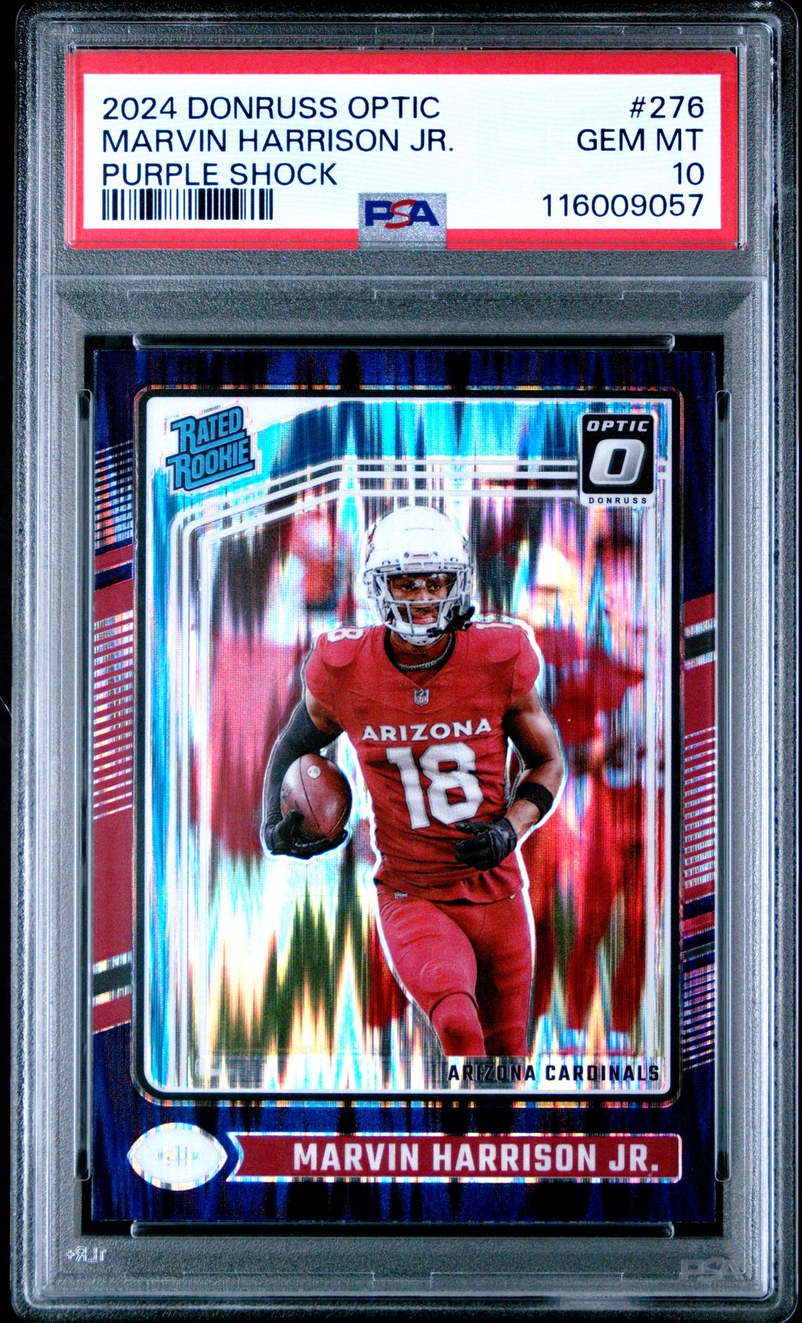 2024 Panini Donruss Optic Marvin Harrison Jr. #276 (Purple Shock) Gem Mt 10 front