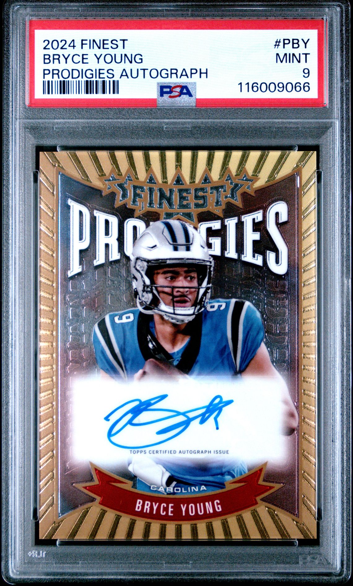 2024 Topps Finest Prodigies Autographs Bryce Young #Pby Mint 9 front