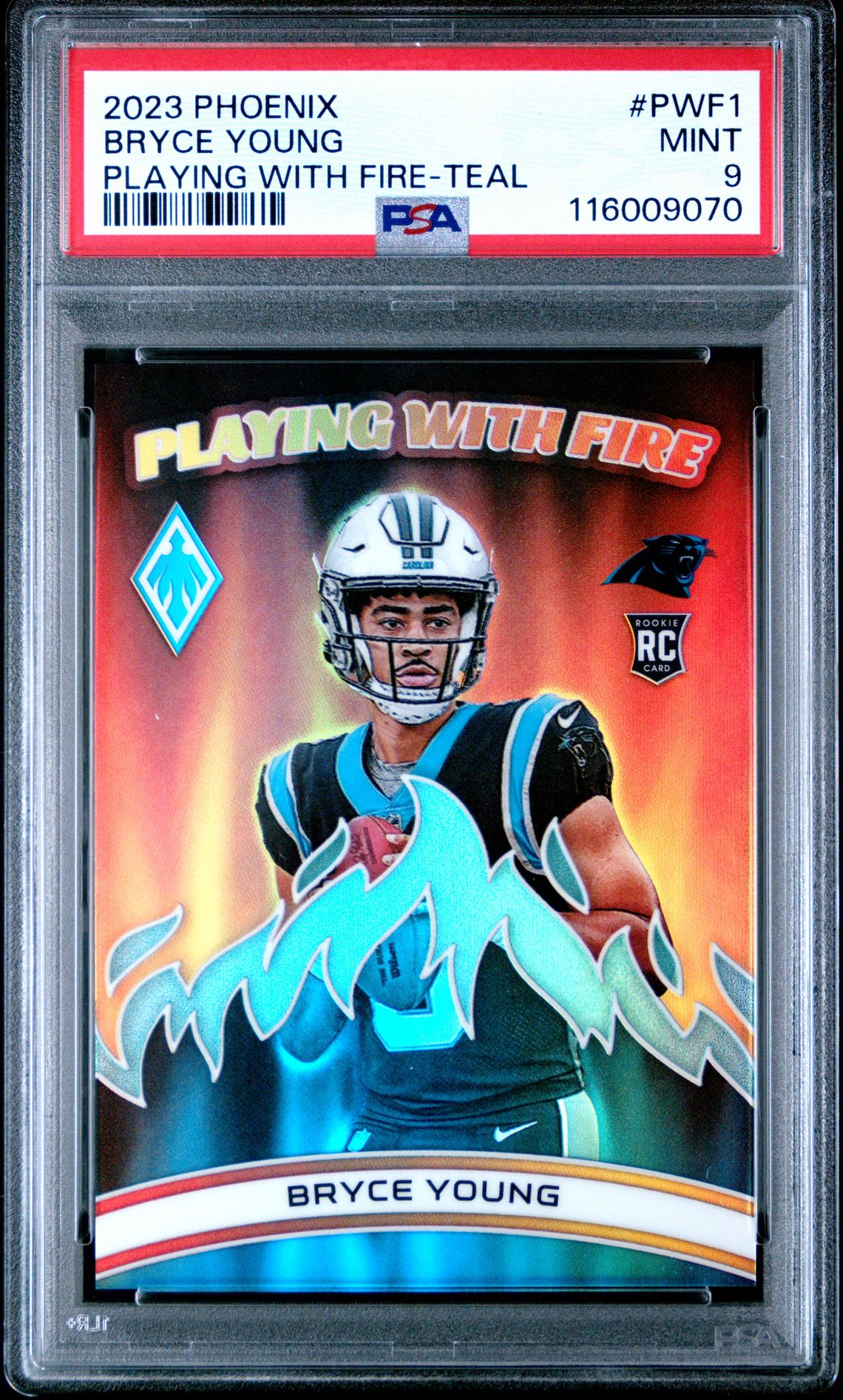 2023 Panini Phoenix Playing With Fire Bryce Young #Pwf1 (Playing With Fire-Teal) Mint 9 front