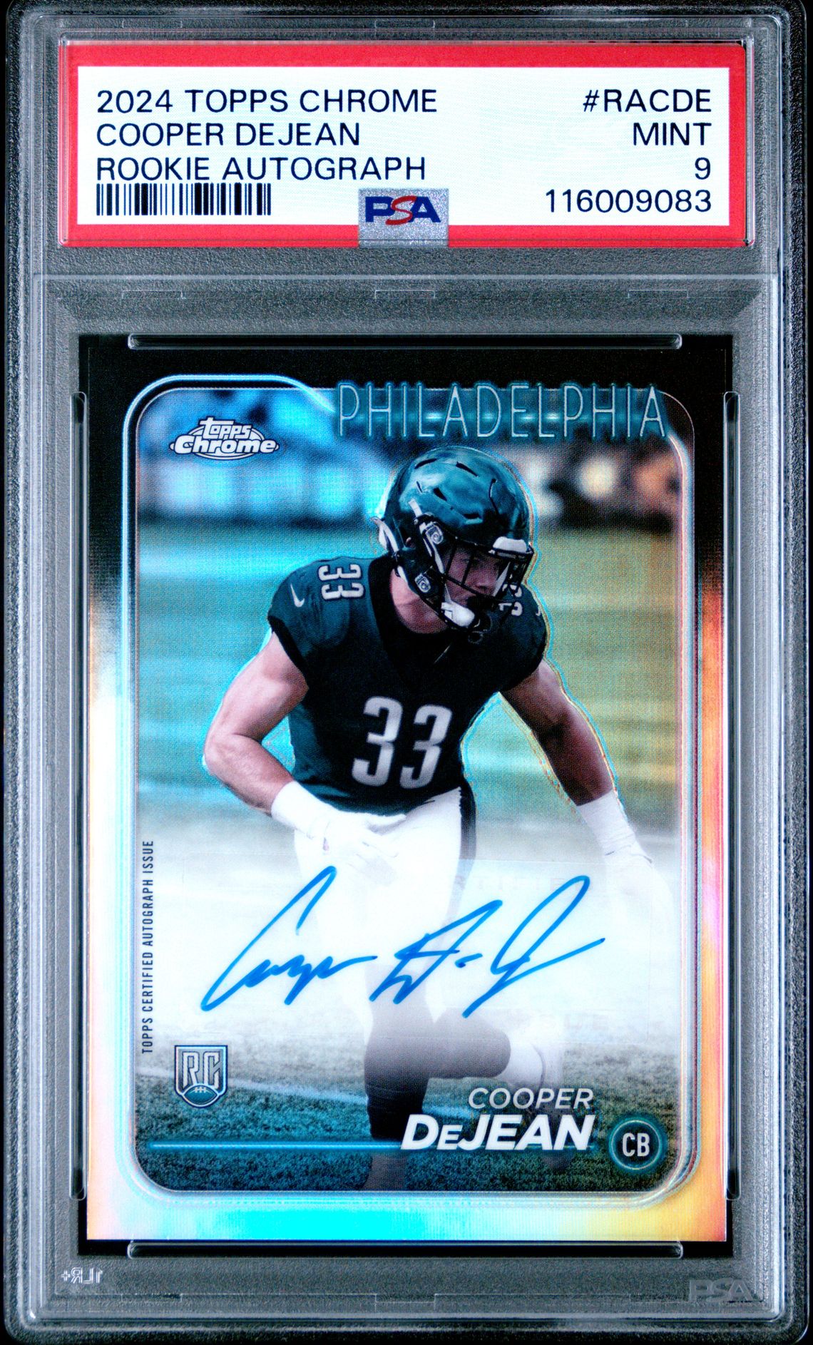 2024 Topps Chrome Rookie Autographs Variations Cooper Dejean #Racde Mint 9 front