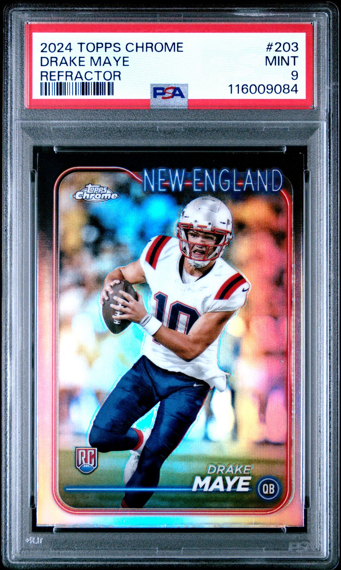 2024 Topps Chrome Drake Maye #203 (Refractor) Mint 9 front