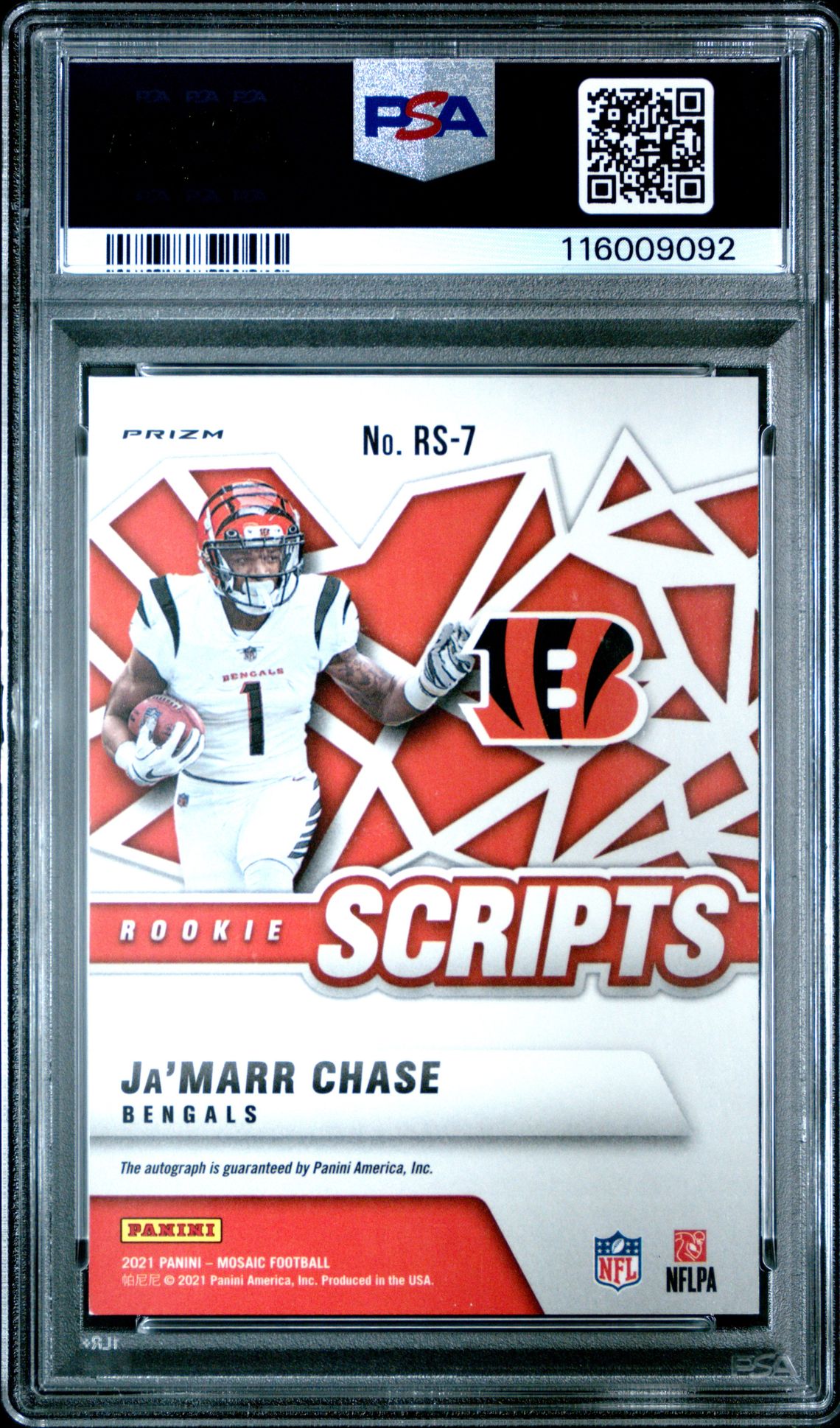 2021 Panini Mosaic Rookie Scripts Ja'marr Chase #Rs7 Mint 9 back