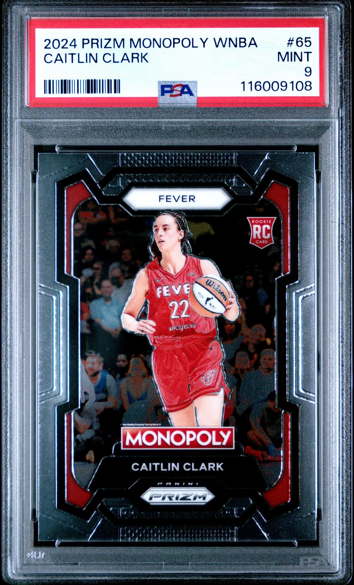 2024 Panini Prizm Monopoly Wnba Caitlin Clark #65 Mint 9 front