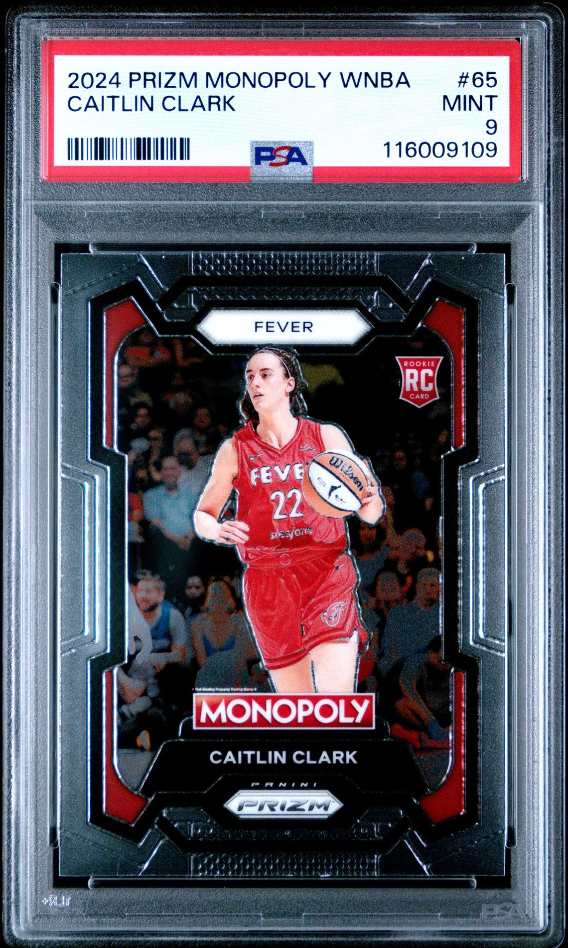 2024 Panini Prizm Monopoly Wnba Caitlin Clark #65 Mint 9 front