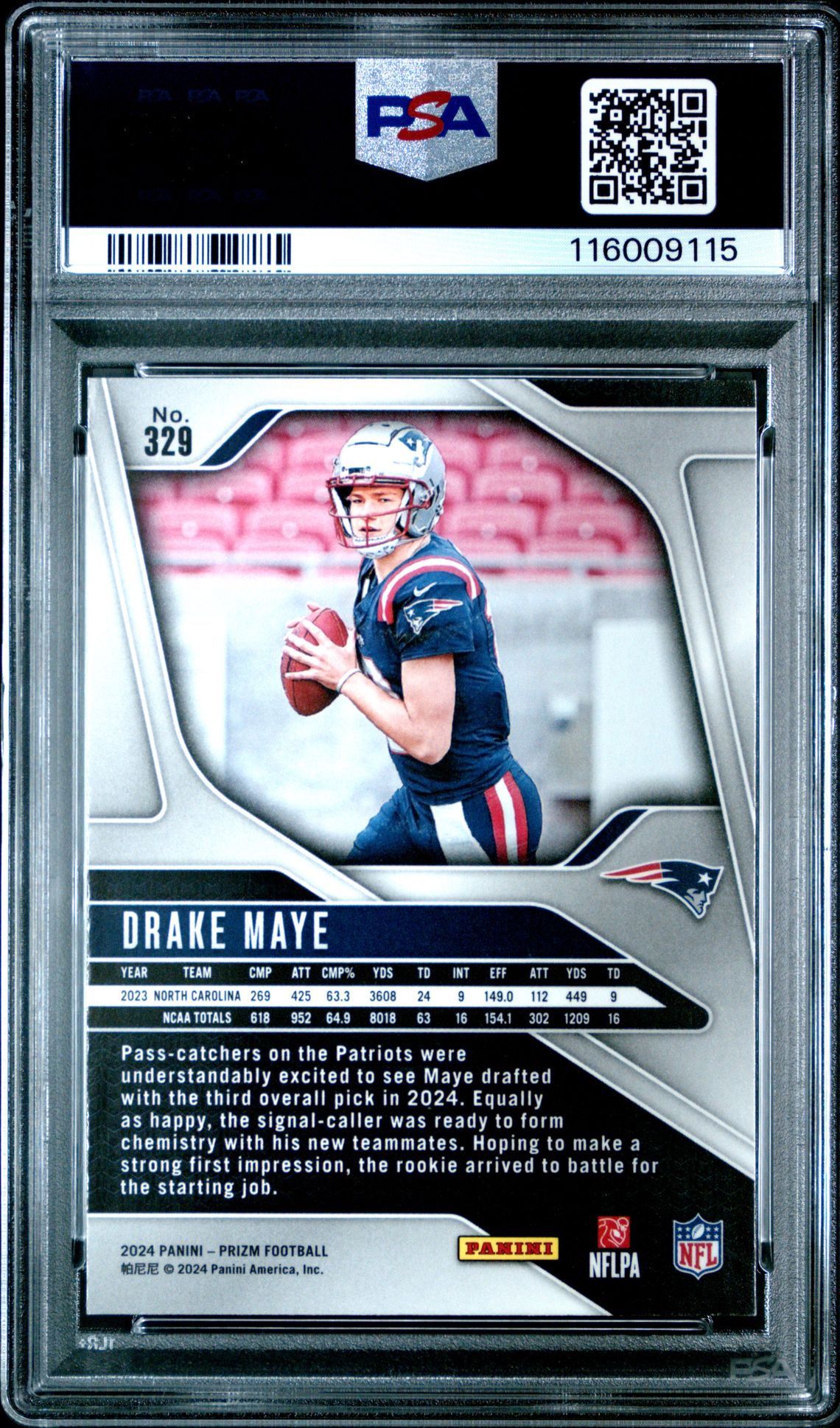 2024 Panini Prizm Drake Maye #329 Nm-Mt 8 back