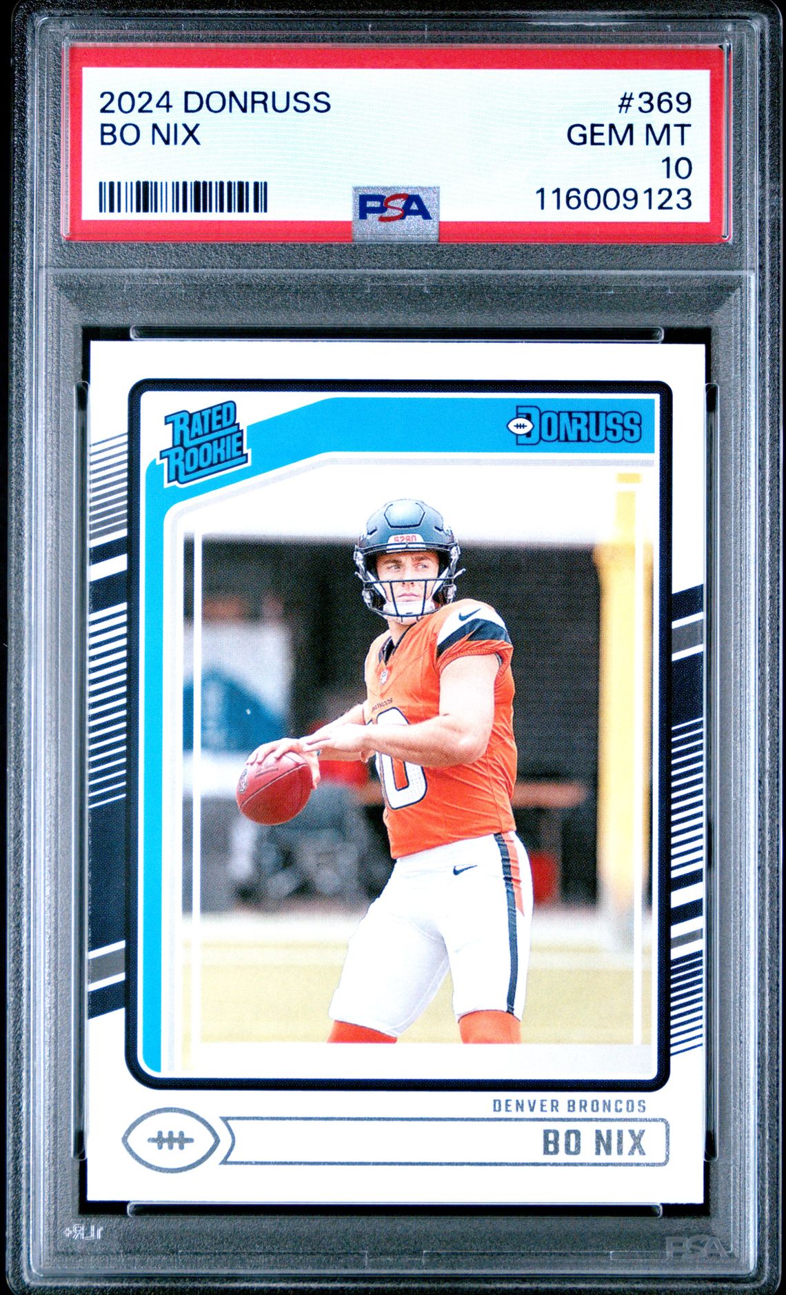 2024 Panini Donruss Bo Nix #369 Gem Mt 10 front