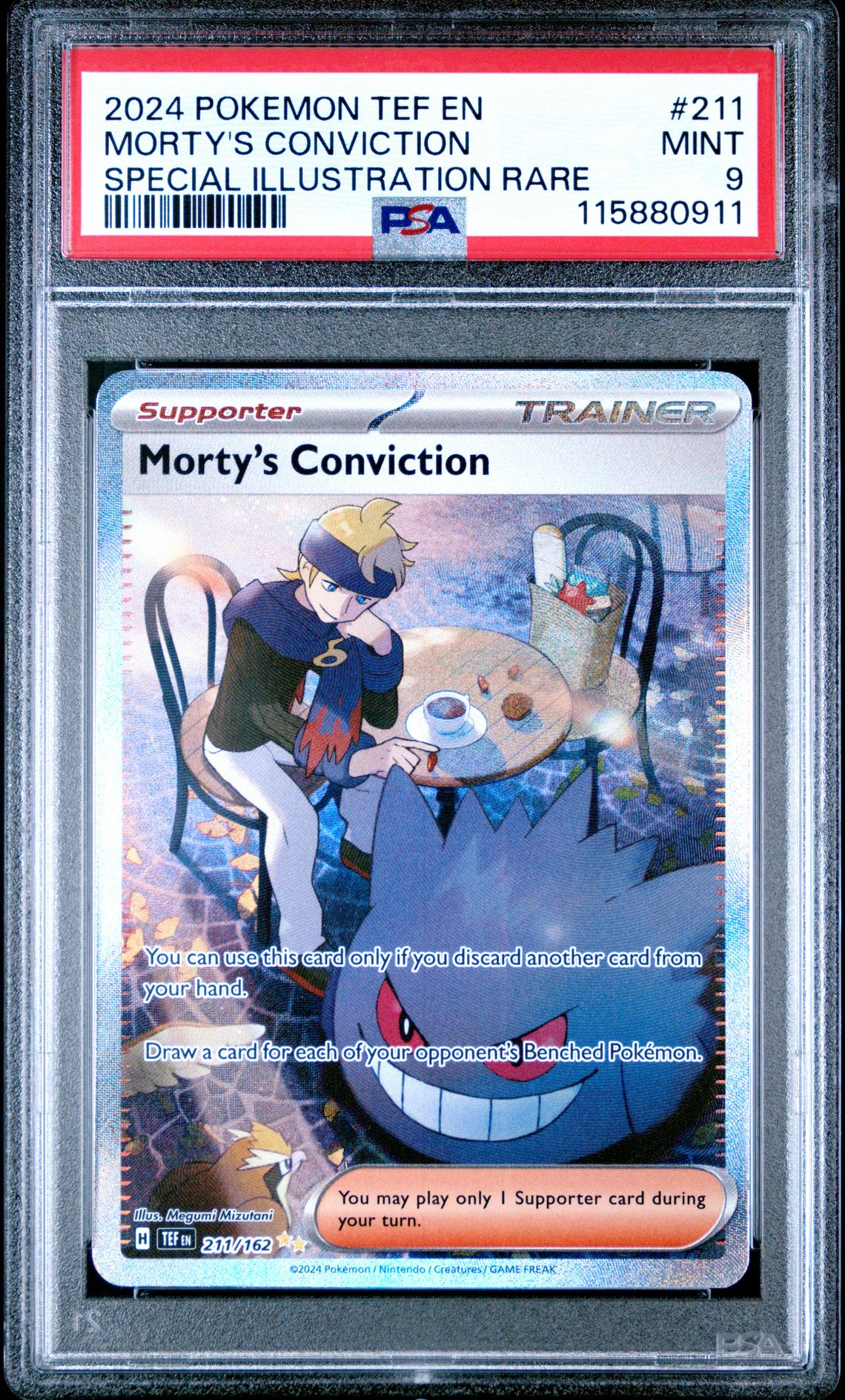 2024 Pokemon Tef En-Temporal Forces Morty's Conviction #211 (Special Illustration Rare) Mint 9 front