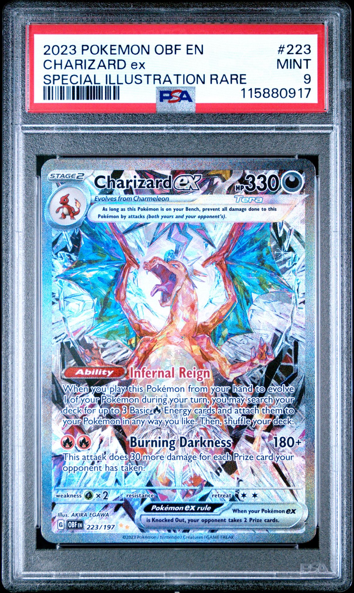 2023 Pokemon Obf En-Obsidian Flames Charizard Ex #223 (Special Illustration Rare) Mint 9 front