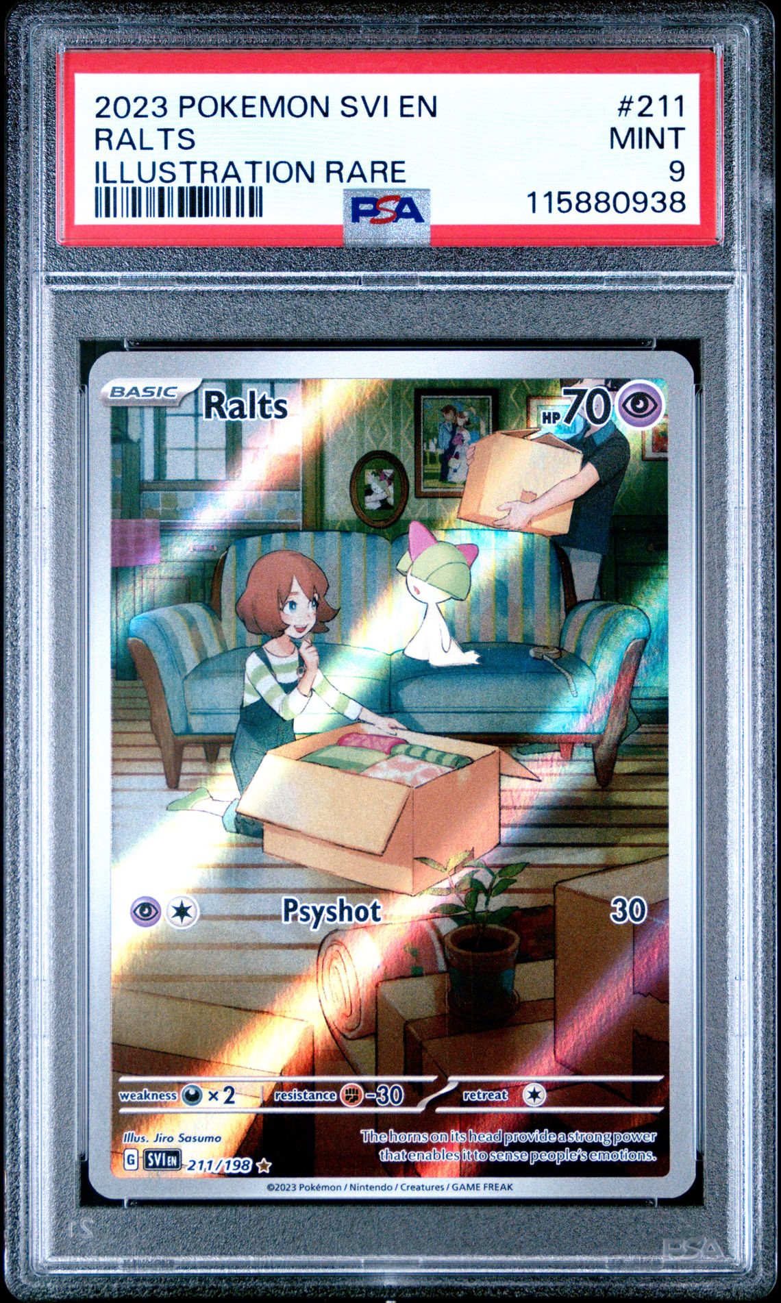 2023 Pokemon Svi En-Scarlet & Violet Ralts #211 (Illustration Rare) Mint 9 front