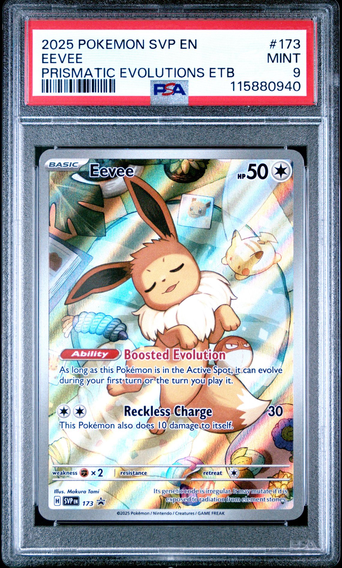 2025 Pokemon Svp En-Sv Black Star Promo Eevee #173 (Prismatic Evolutions Etb) Mint 9 front