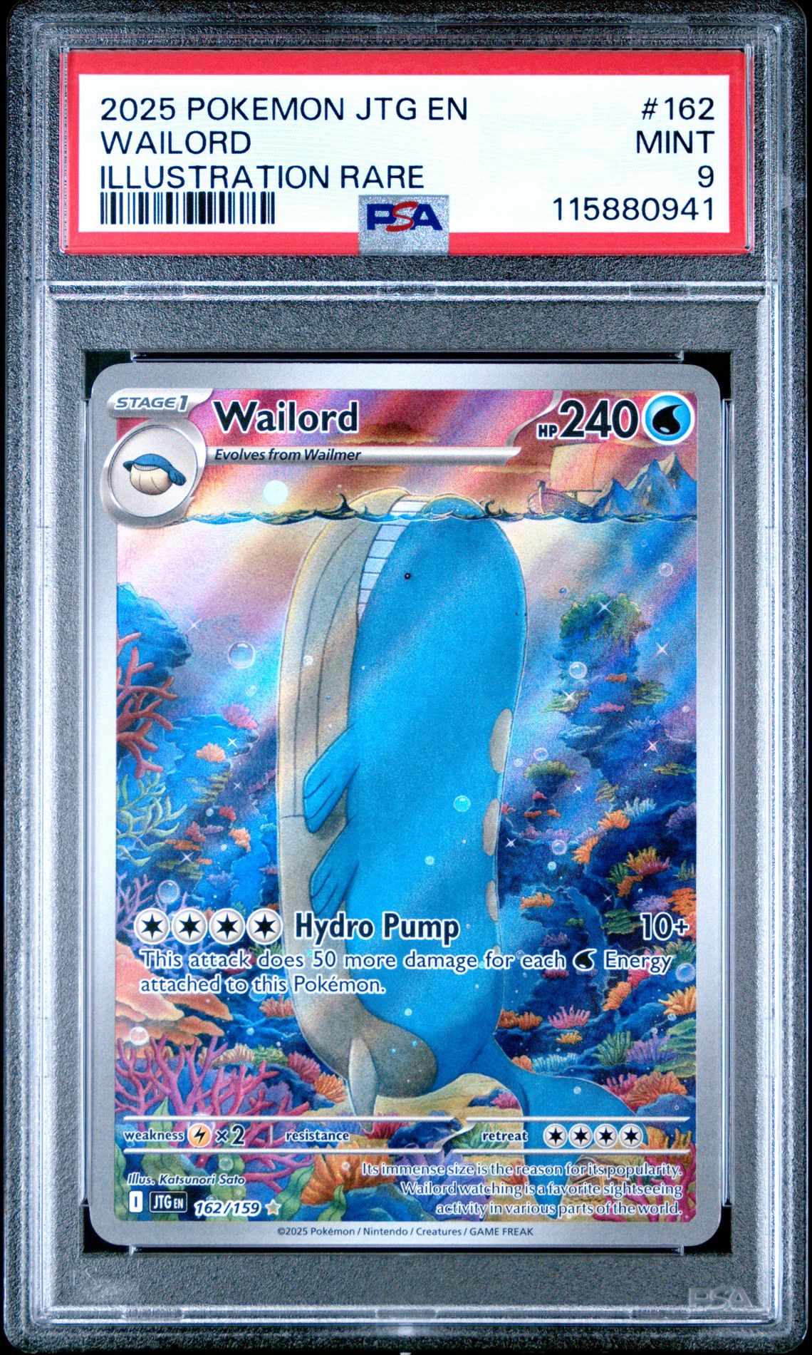2025 Pokemon Jtg En-Journey Together Wailord #162 (Illustration Rare) Mint 9 front