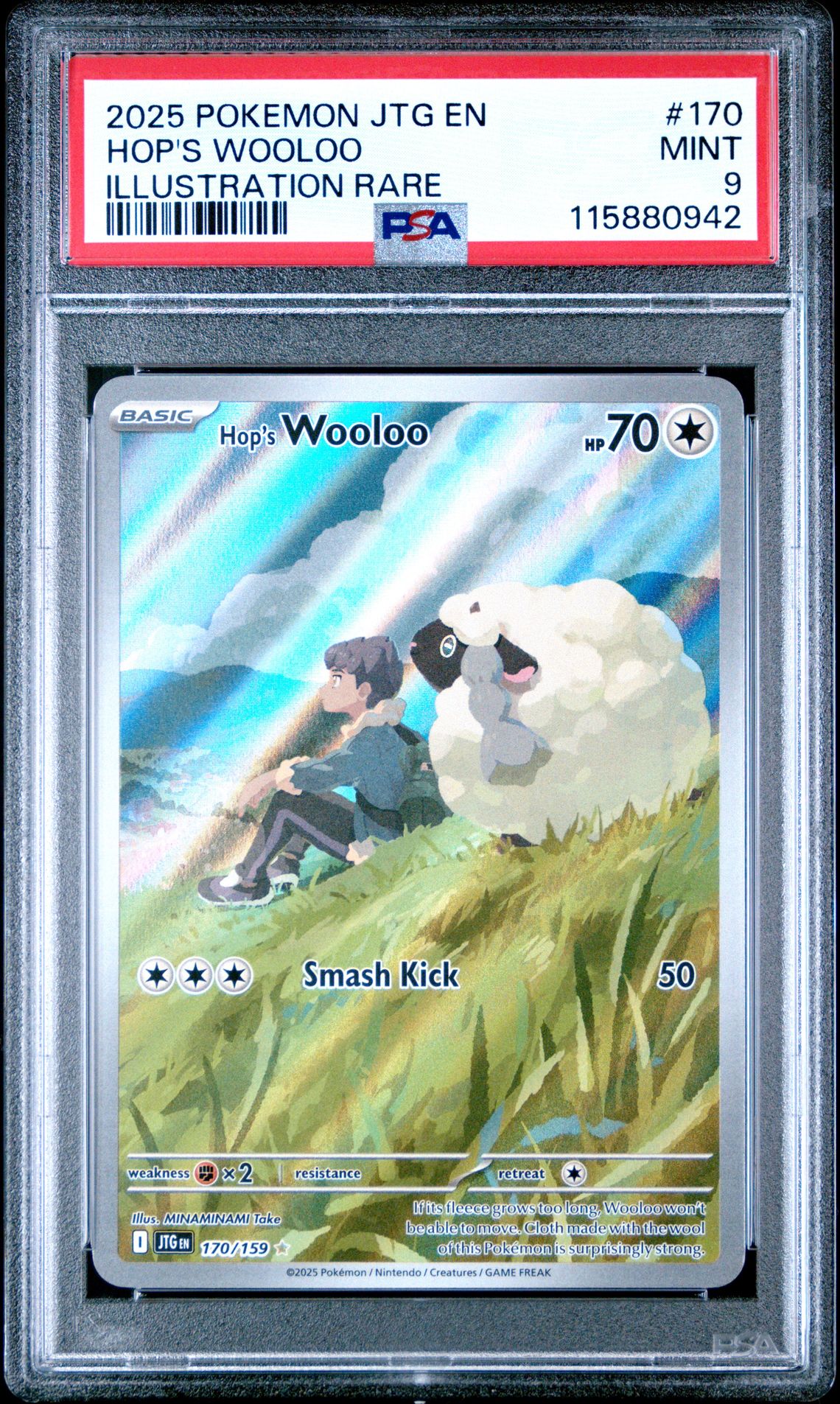 2025 Pokemon Jtg En-Journey Together Hop's Wooloo #170 (Illustration Rare) Mint 9 front