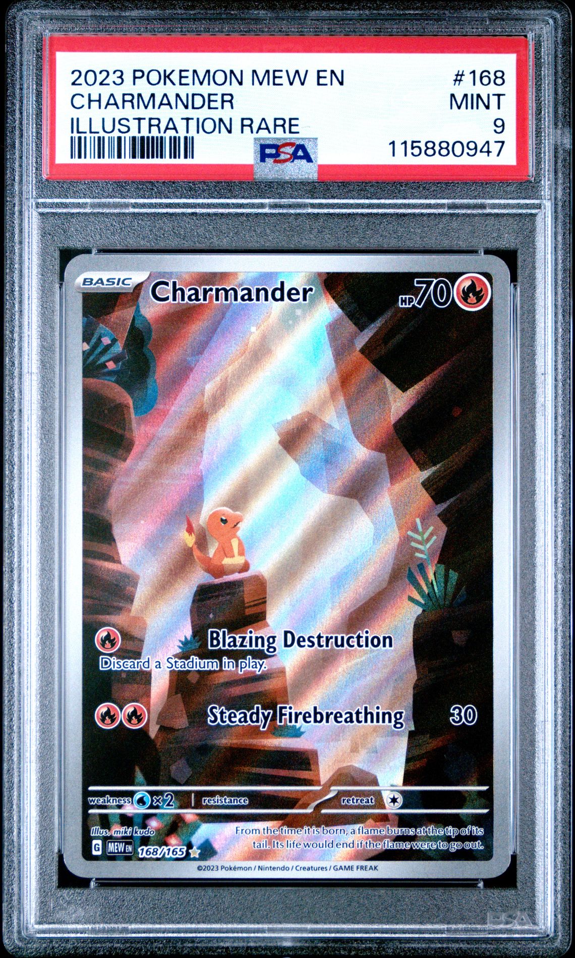 2023 Pokemon Mew En-151 Charmander #168 (Illustration Rare) Mint 9 front