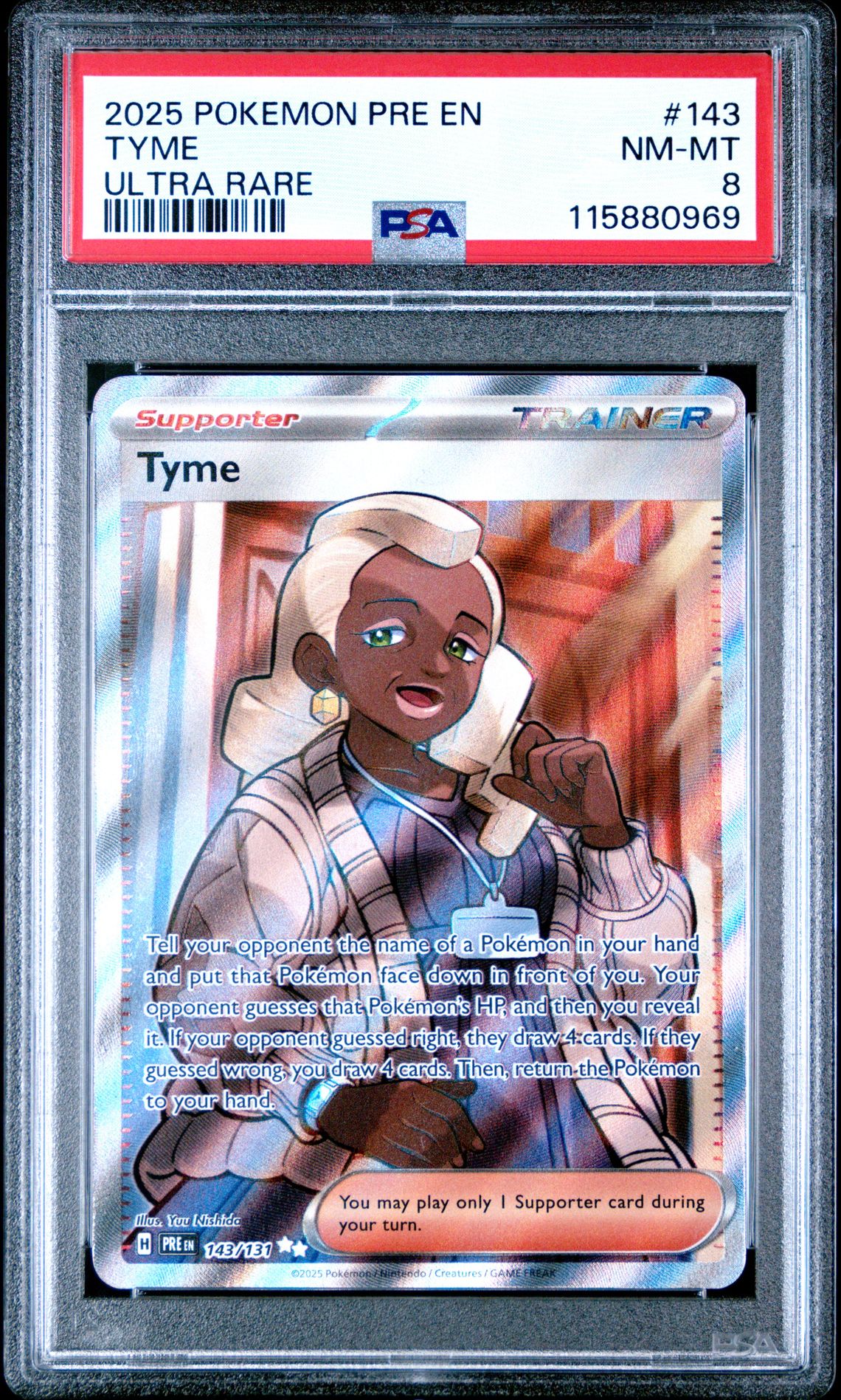 2025 Pokemon Pre En-Prismatic Evolutions Tyme #143 (Ultra Rare) Nm-Mt 8 front