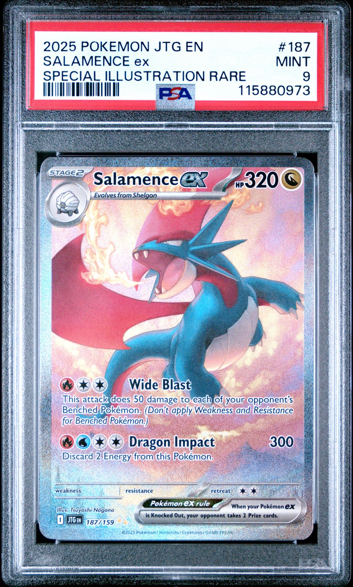 2025 Pokemon Jtg En-Journey Together Salamence Ex #187 (Special Illustration Rare) Mint 9 front