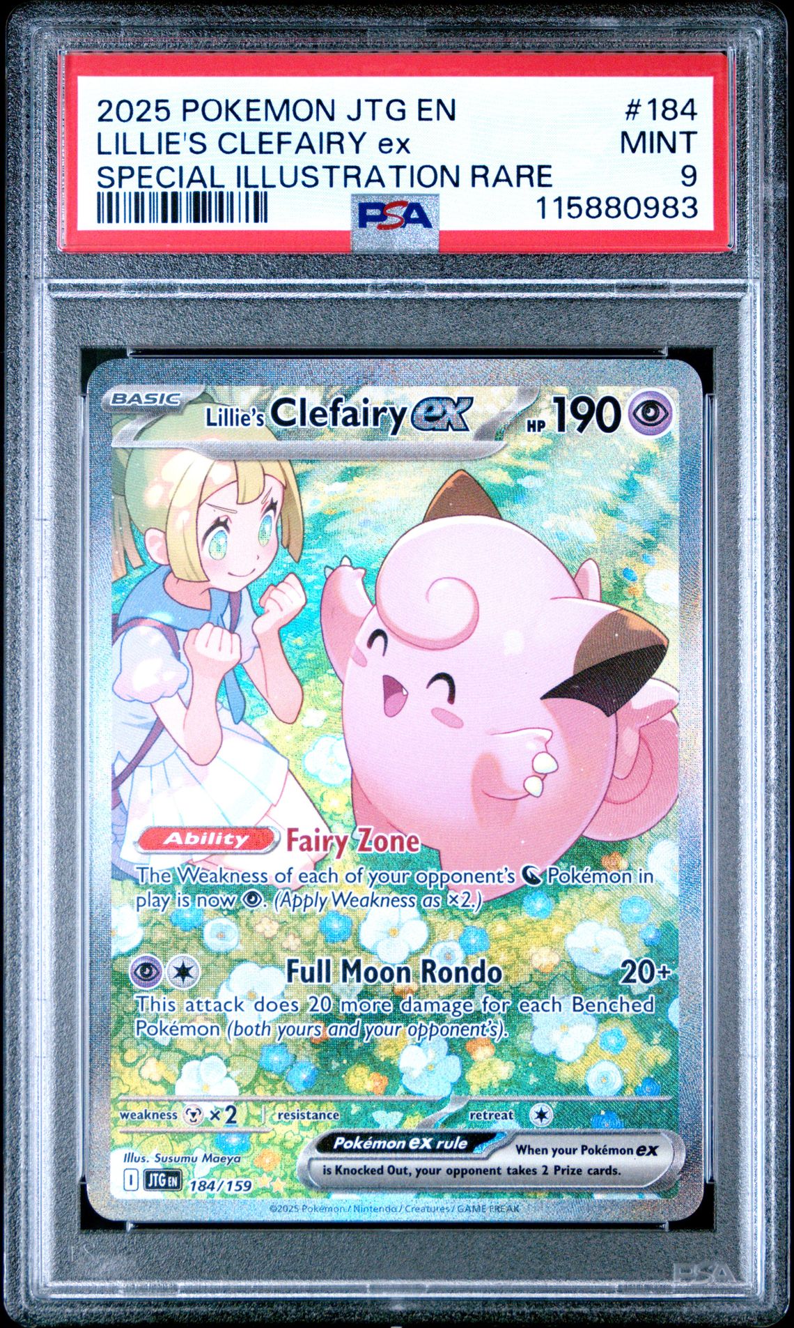 2025 Pokemon Jtg En-Journey Together Lillie's Clefairy Ex #184 (Special Illustration Rare) Mint 9 front