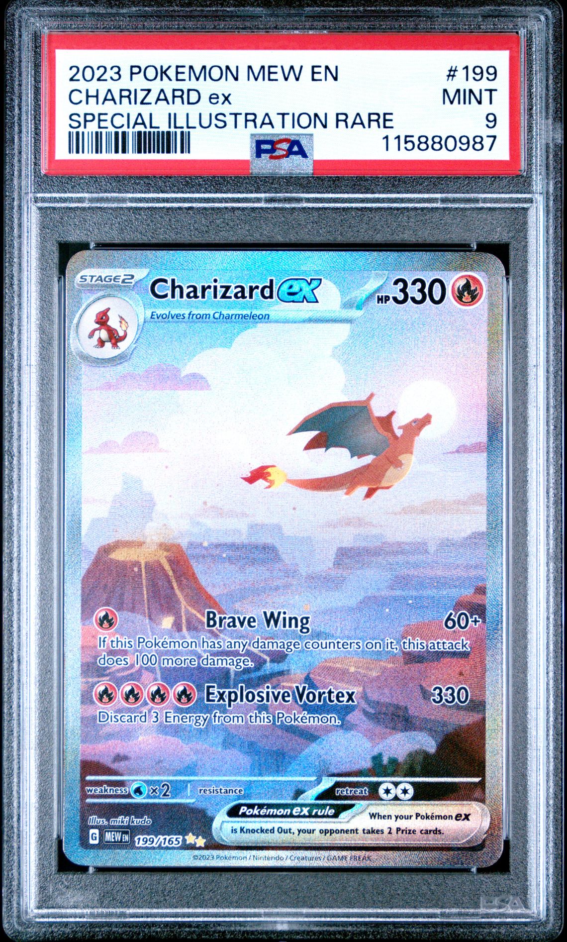 2023 Pokemon Mew En-151 Charizard Ex #199 (Special Illustration Rare) Mint 9 front