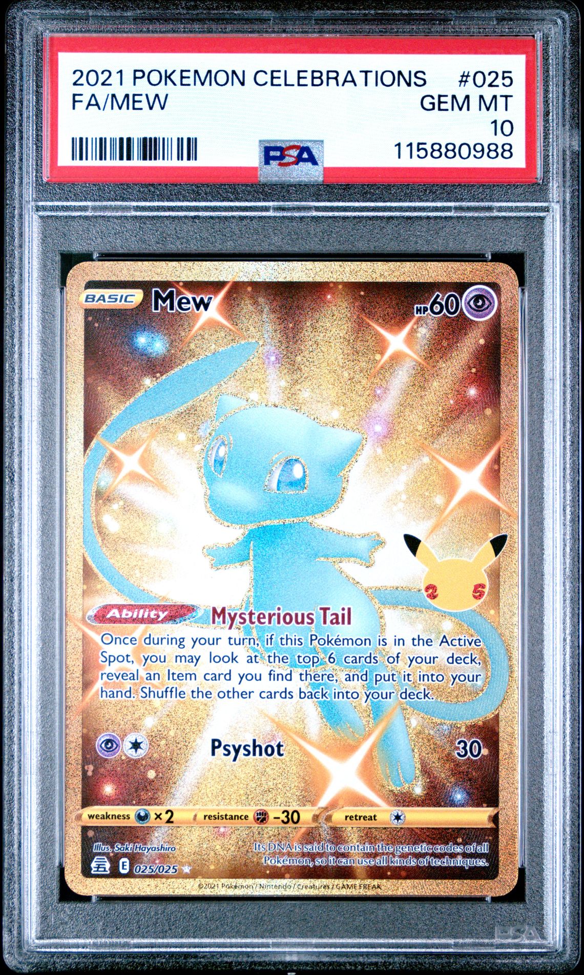 2021 Pokemon Celebrations Fa/Mew #025 Gem Mt 10 front