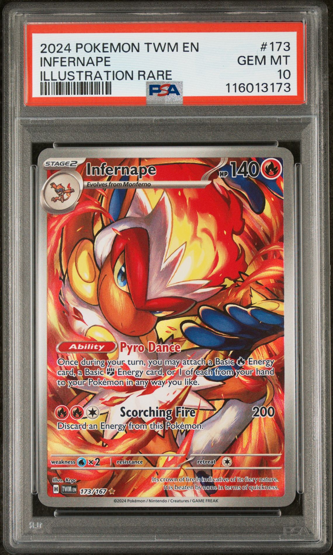 2024 Pokemon POKEMON TWM EN-TWILIGHT MASQUERADE Illustration Rare #173 Infernape front