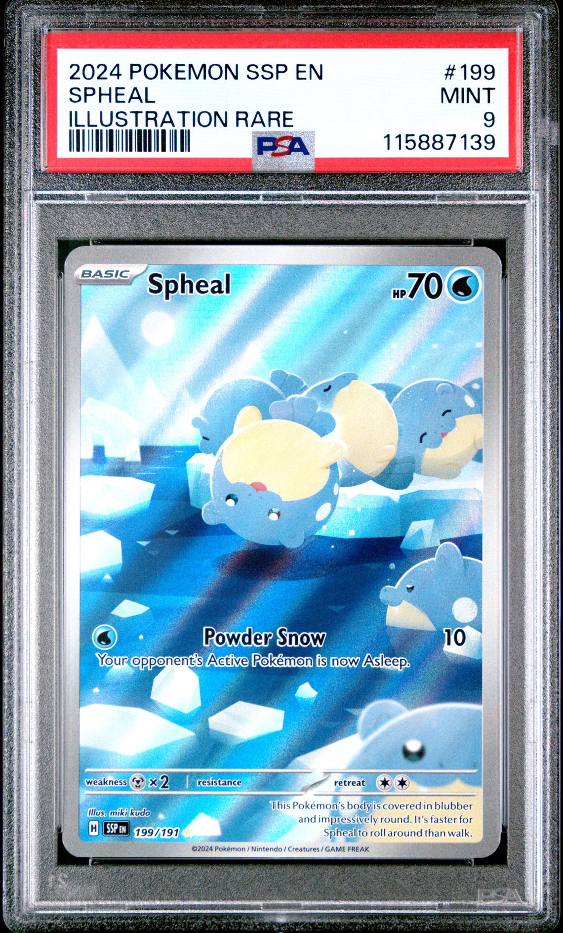 2024 Pokemon Ssp En-Surging Sparks Spheal #199 (Illustration Rare) Mint 9 front