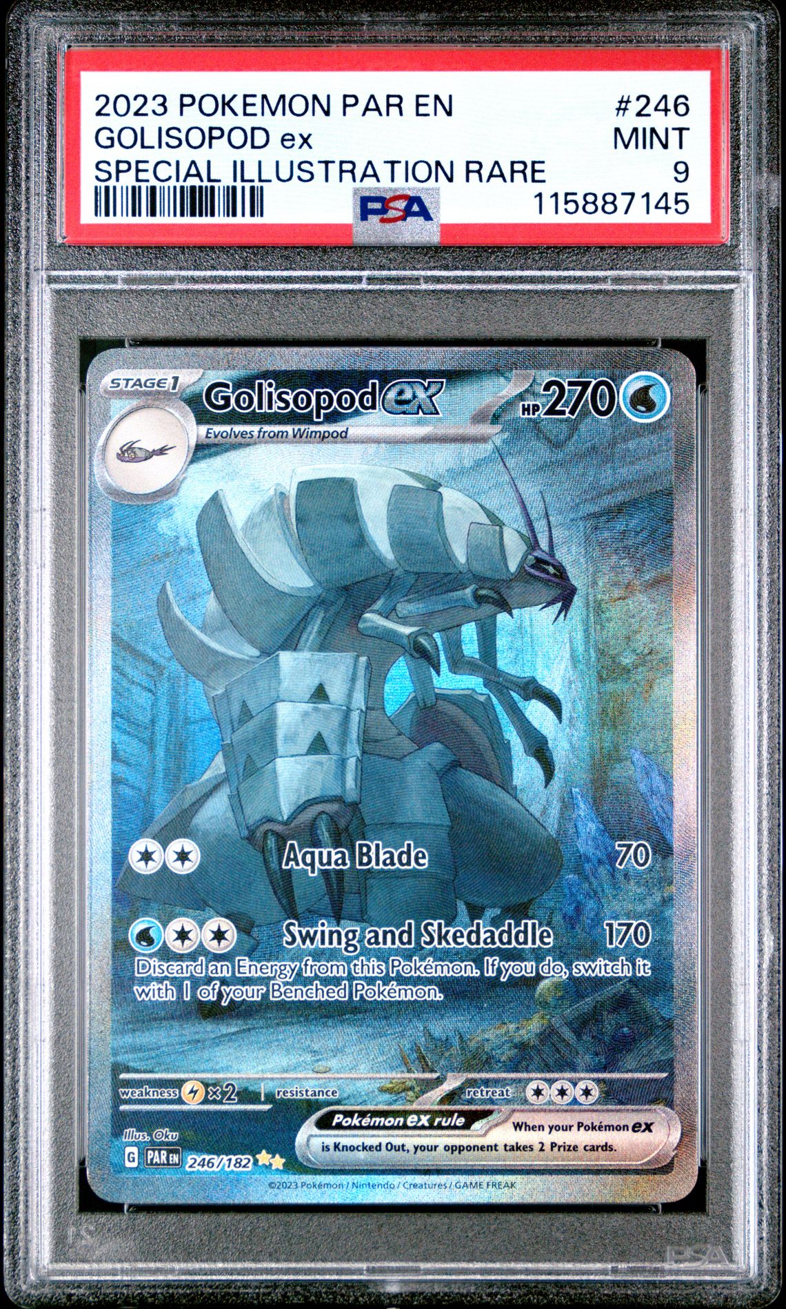 2023 Pokemon Par En-Paradox Rift Golisopod Ex #246 (Special Illustration Rare) Mint 9 front