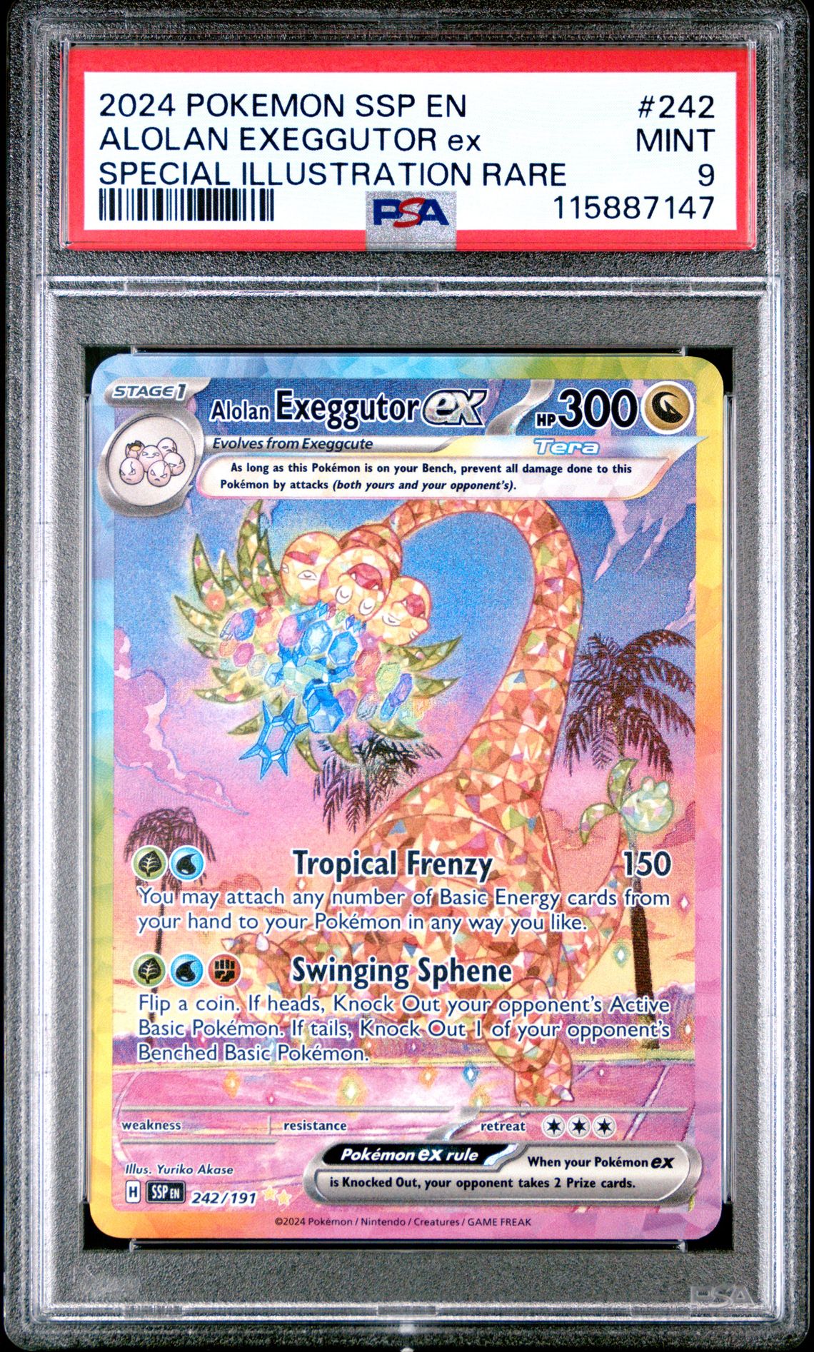 2024 Pokemon Ssp En-Surging Sparks Alolan Exeggutor Ex #242 (Special Illustration Rare) Mint 9 front