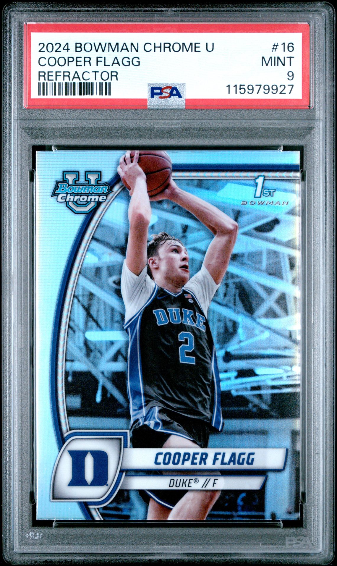 2024 Bowman Chrome University Cooper Flagg #16 (Refractor) Mint 9 front