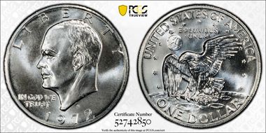 1972-S $1 Silver MS68