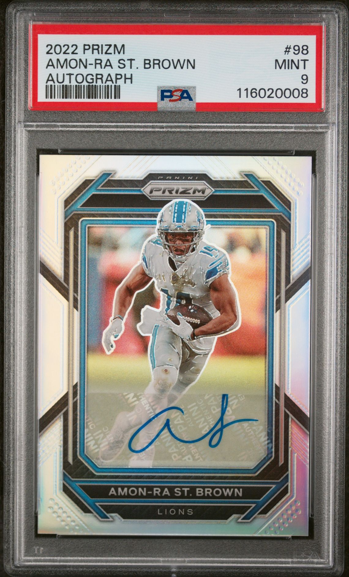 2022 Panini PANINI PRIZM AUTOGRAPH #98 Amon-Ra St. Brown front
