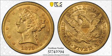 1879 $5 MS61