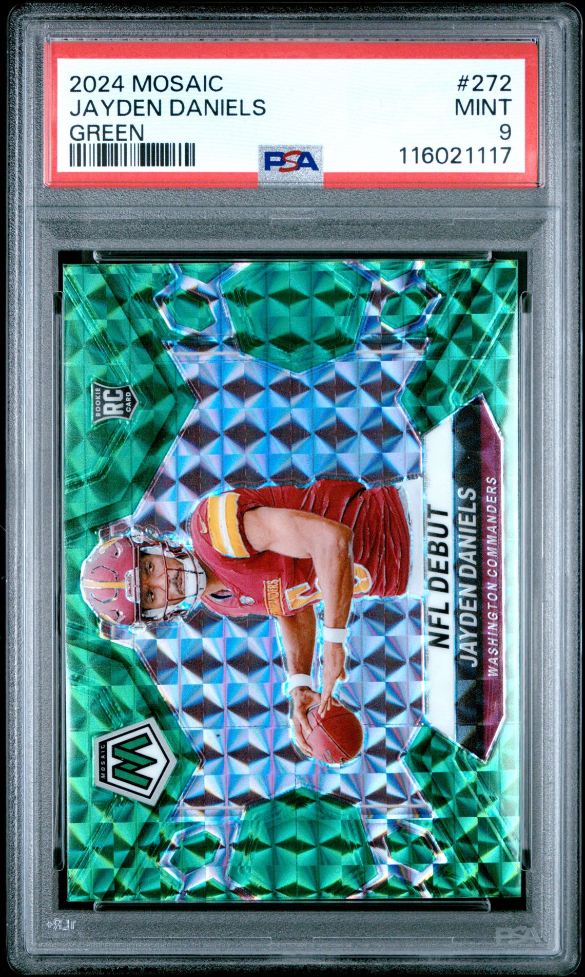 2024 Panini Mosaic Jayden Daniels #272 (Green) Mint 9 front