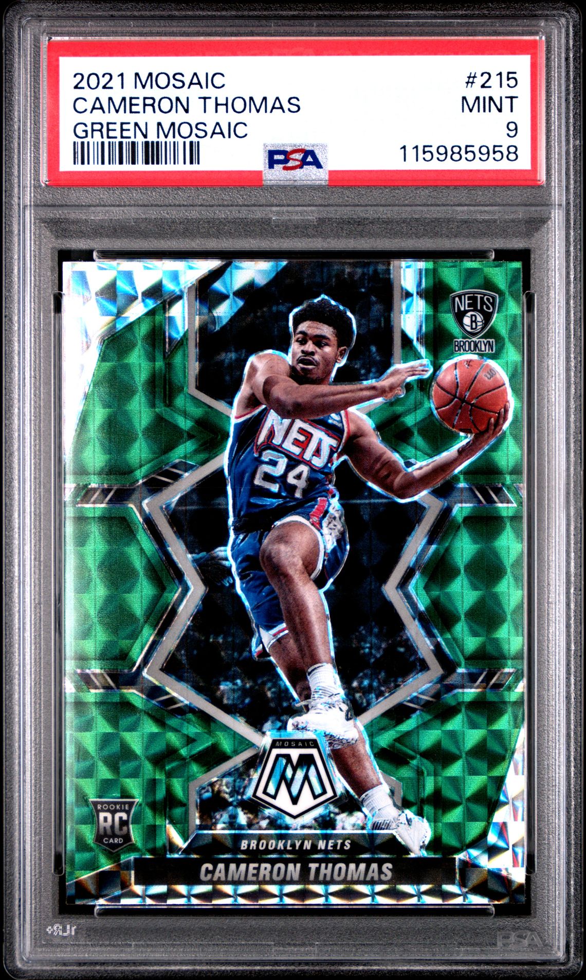 2021 Panini PANINI MOSAIC GREEN MOSAIC #215 Cameron Thomas front