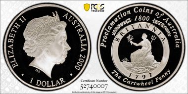 2000 $1 The Cartwheel Penny PR70DCAM