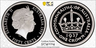 1998 50C 1937 Crown Ag PR70DCAM