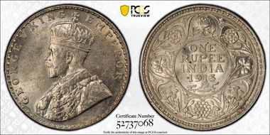 1913(B) Rupee SW-8.23 Prid-219 MS62