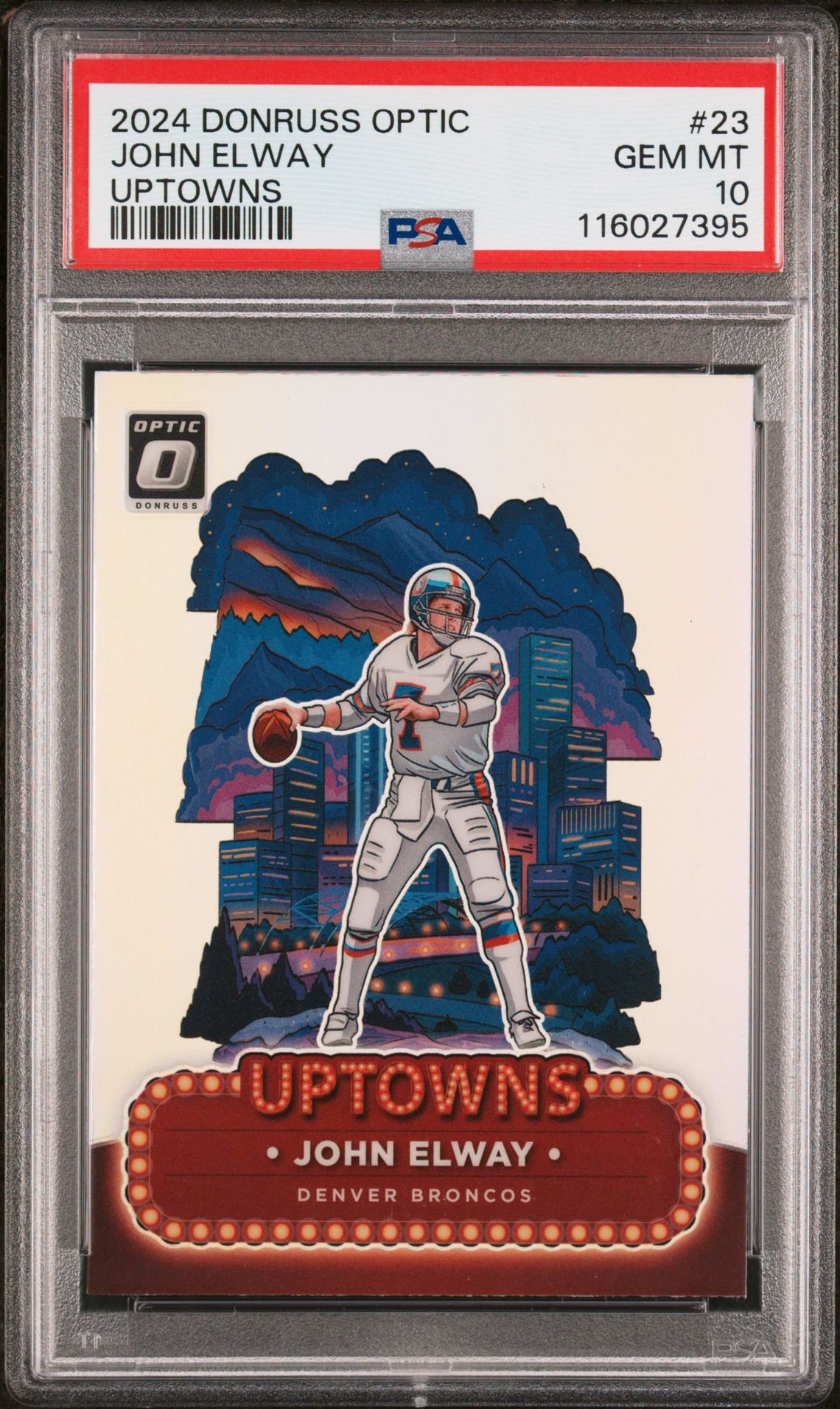 2024 Panini Donruss Optic Uptowns John Elway #23 Gem Mt 10 front